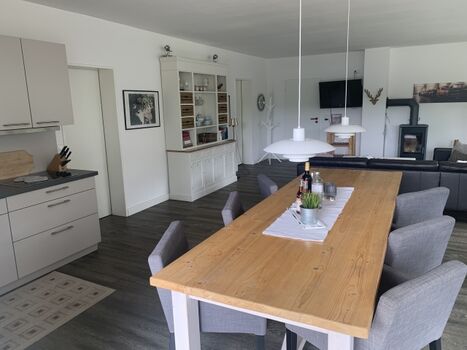 Die Ferienwohnung ist wie ein Loft gestaltet.