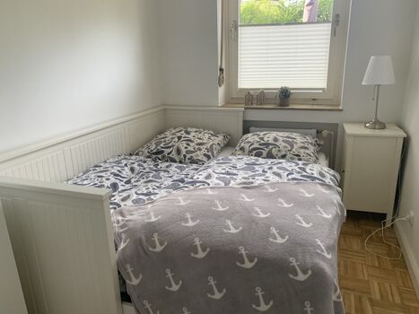 Das dritte Schlafzimmer mit Auszugbett.