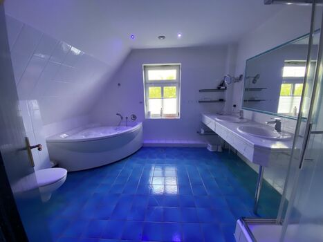 Bad mit Whirlpool und Dusche  im DG 