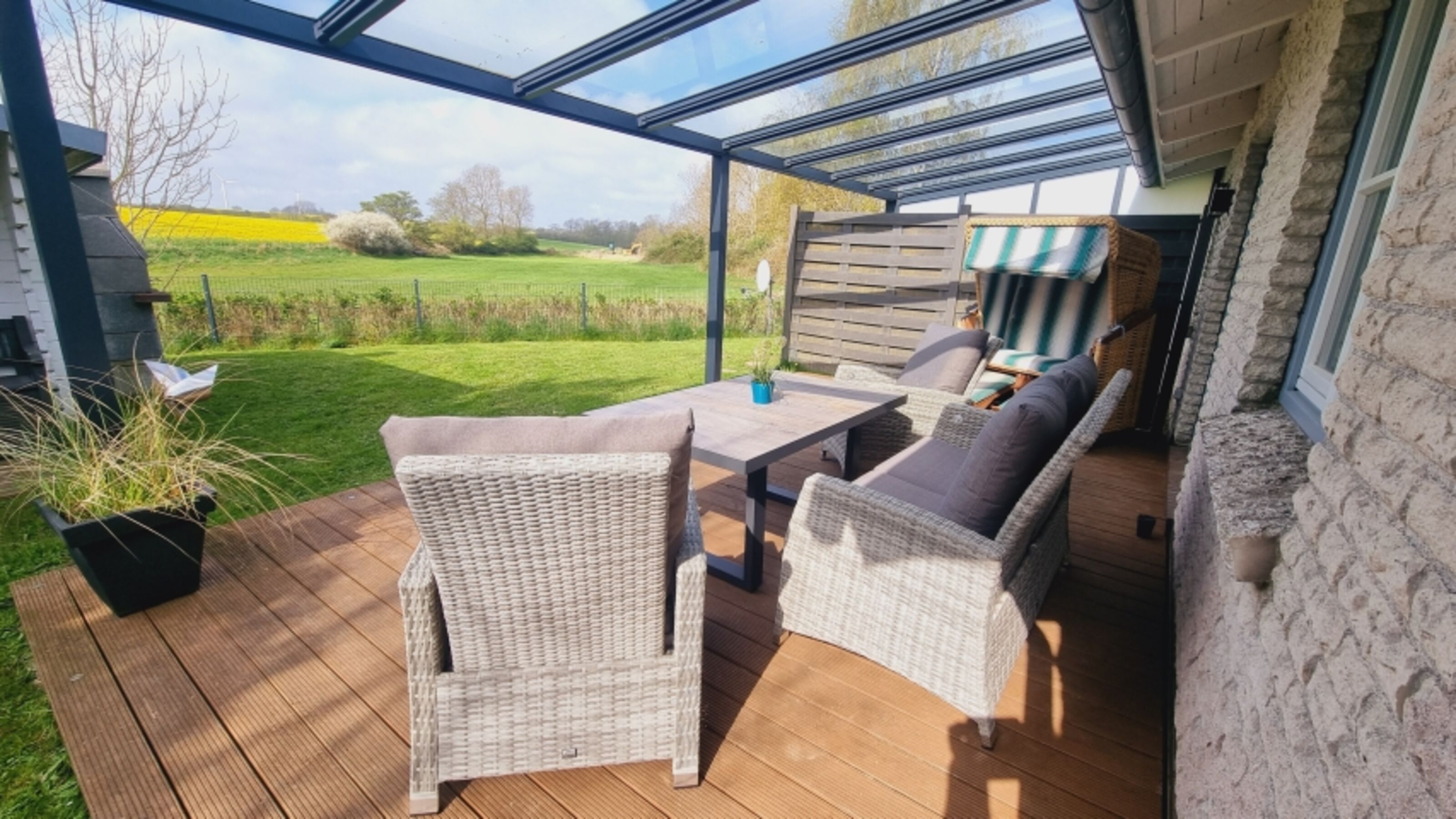 Die neue Terrassenüberdachung Sitzgruppe