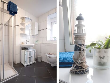 Badezimmer mit Dusche, WC 