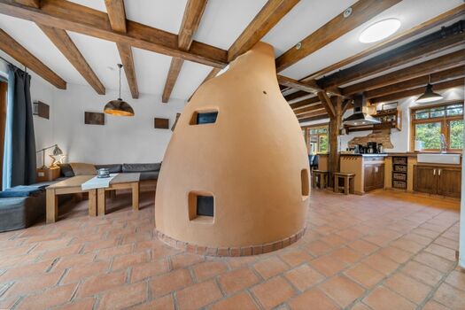 Sitzecke, Kamin, Küche