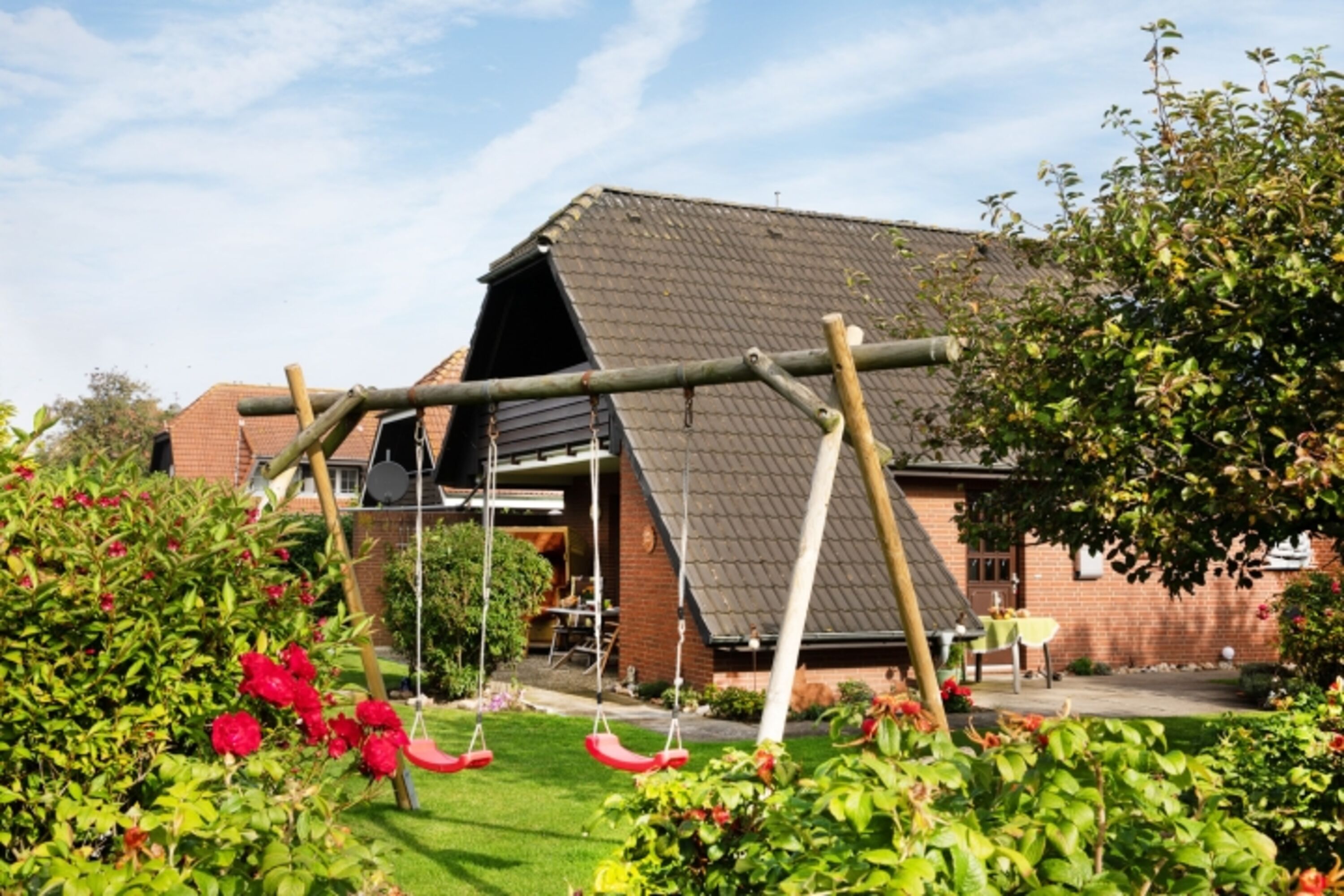 Ferienhaus und Garten