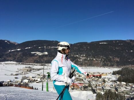 Blick von der Skipiste zu unserem Gästehaus