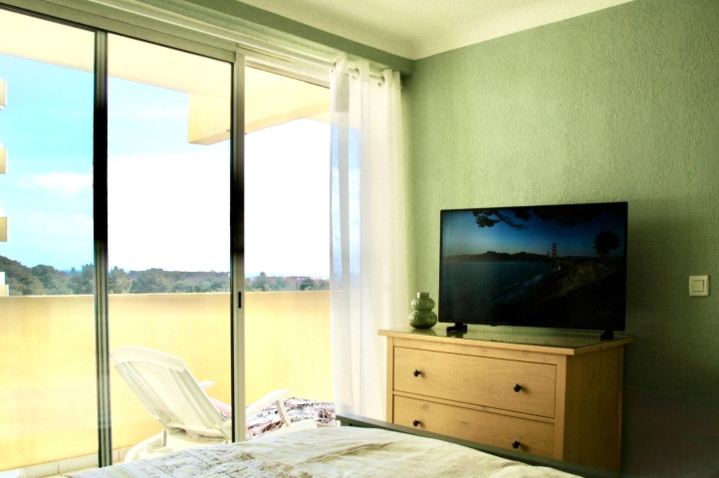 Vom Schlafzimmer direkt auf den Balkon 