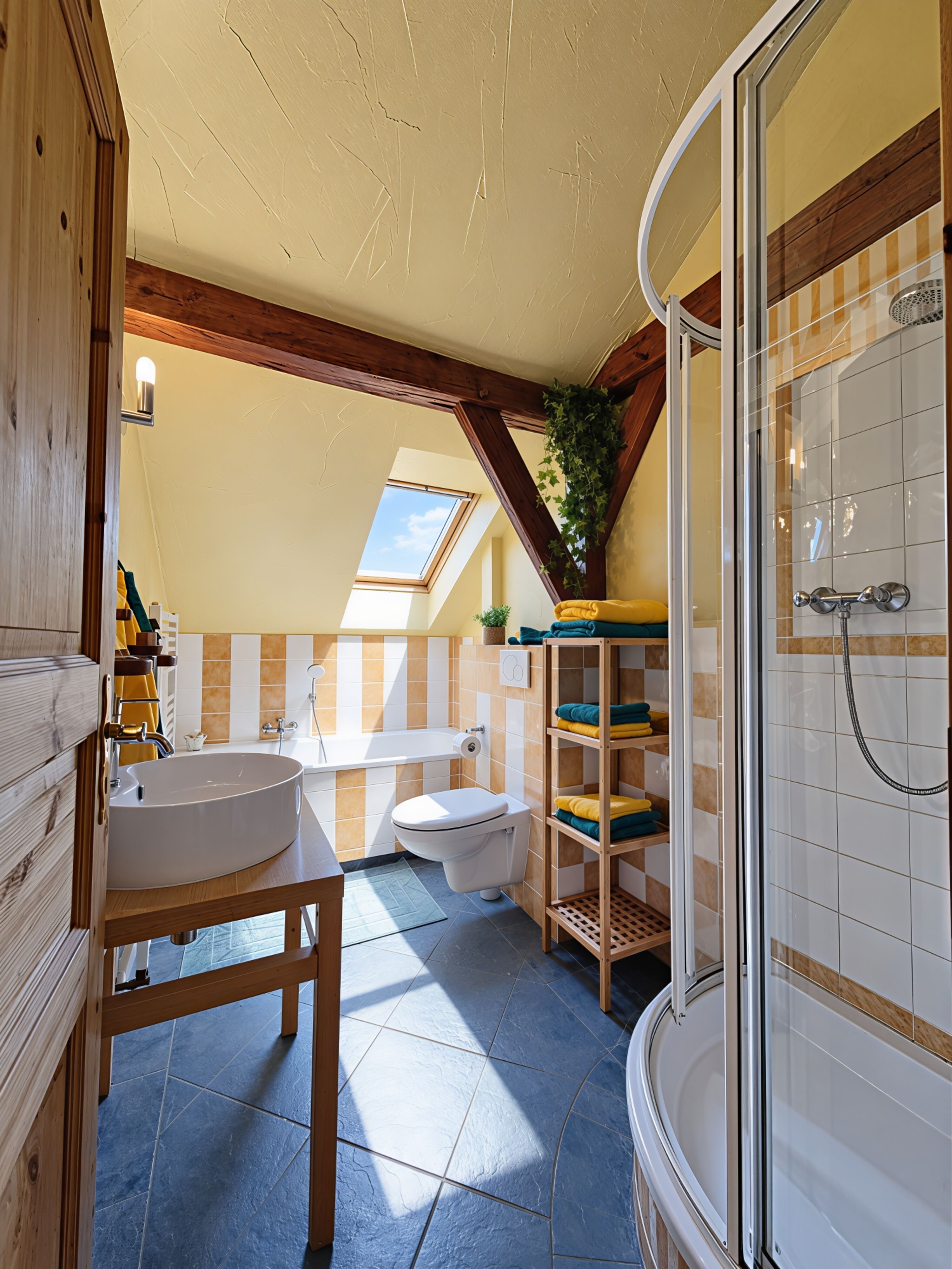 Vollbad mit Wanne, Dusche & WC
