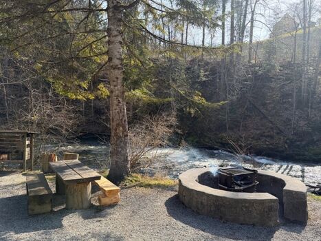 Grillstellen entlang dem Fluss Thur