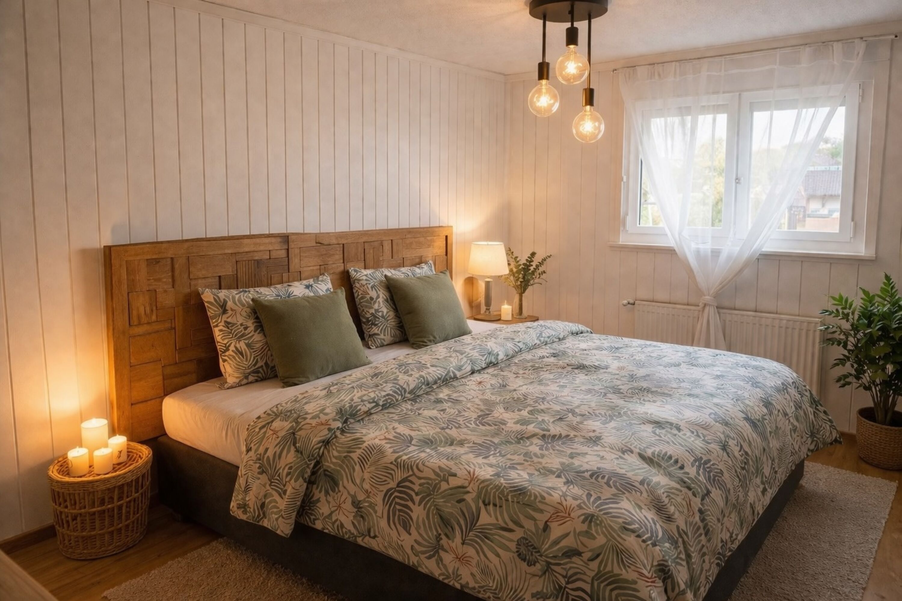 Schlafzimmer mit Boxspringbett