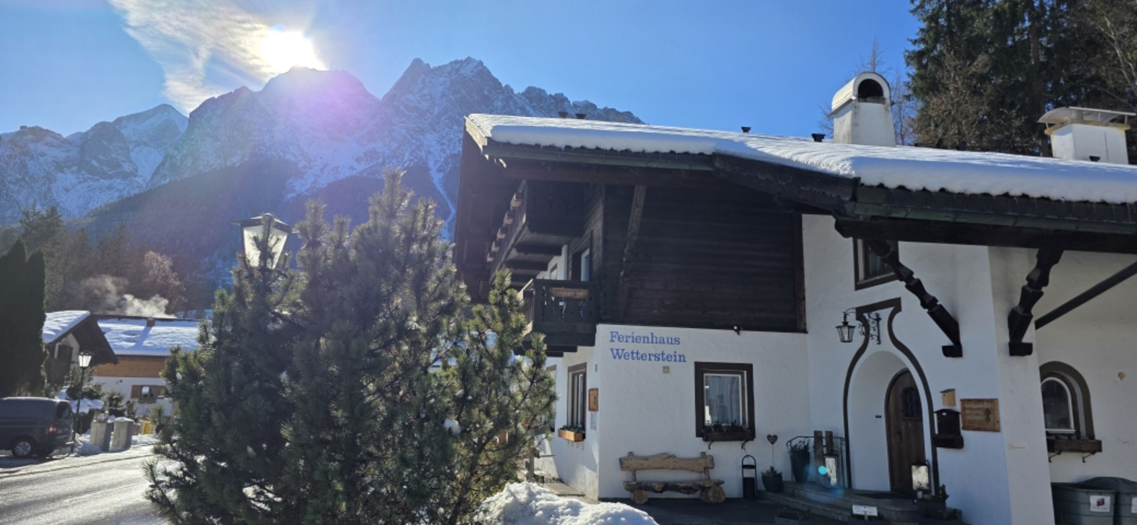 Ferienhaus Außenansicht im Winter