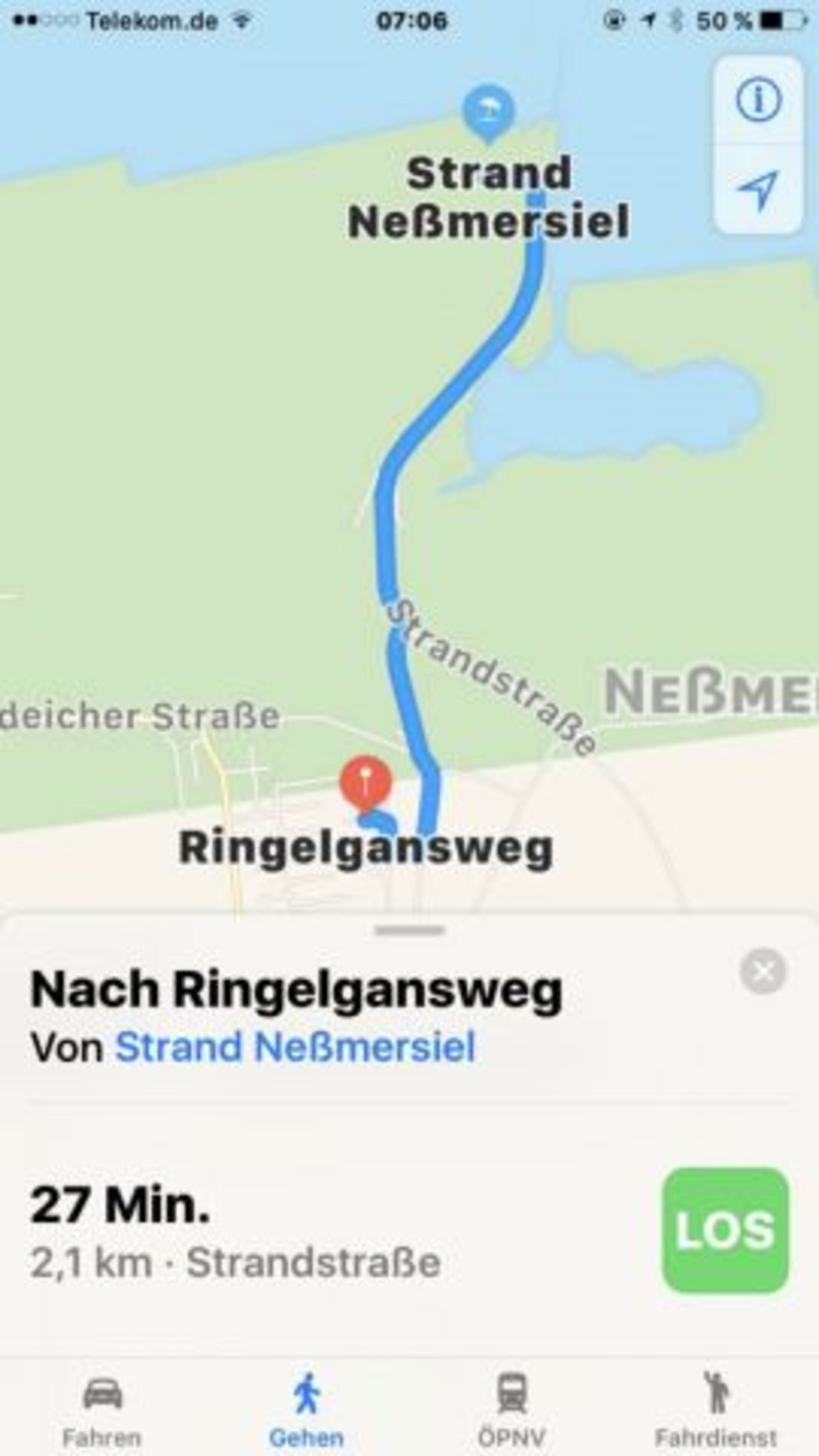 Wie weit ist es bis zum Meer ?