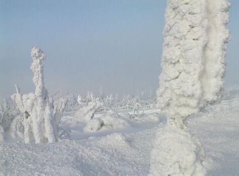 Schneeskulpturen am Ficchtelberg