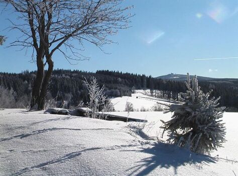 Blick zum Fichtelberg  vom Schießberg in Crottendorf