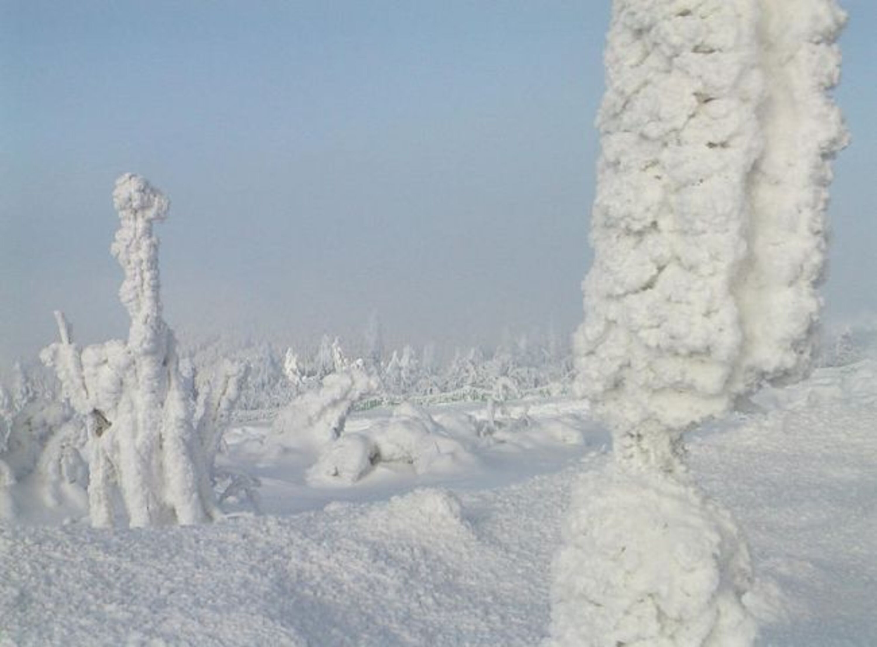Schneeskulpturen am Ficchtelberg