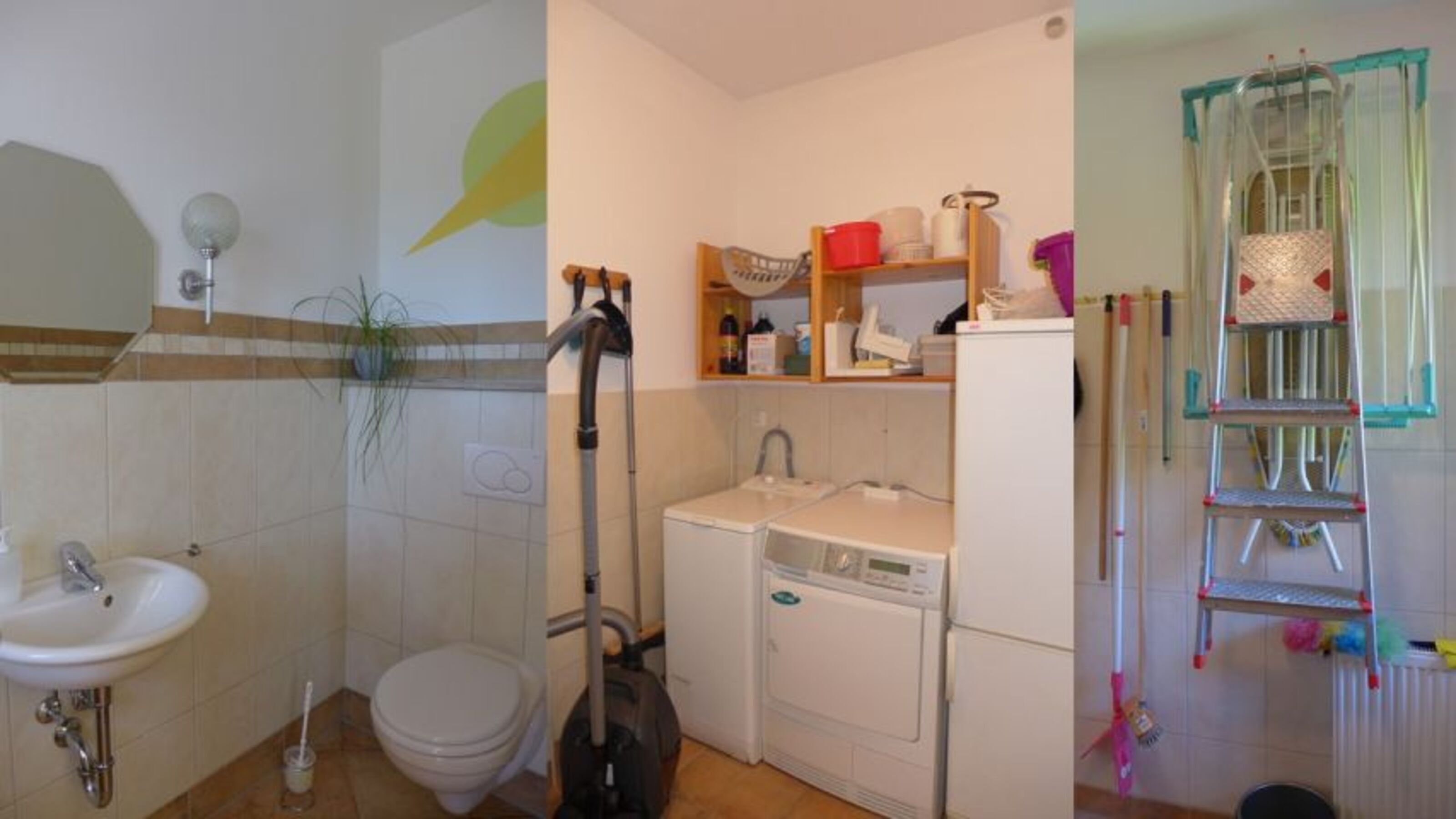 Gäste-WC & HWR (Waschmaschine, Trockner, Kühl-Kombi)