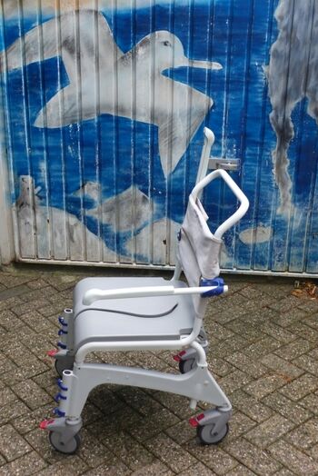 auf Wunsch fahrbarer Duschstuhl