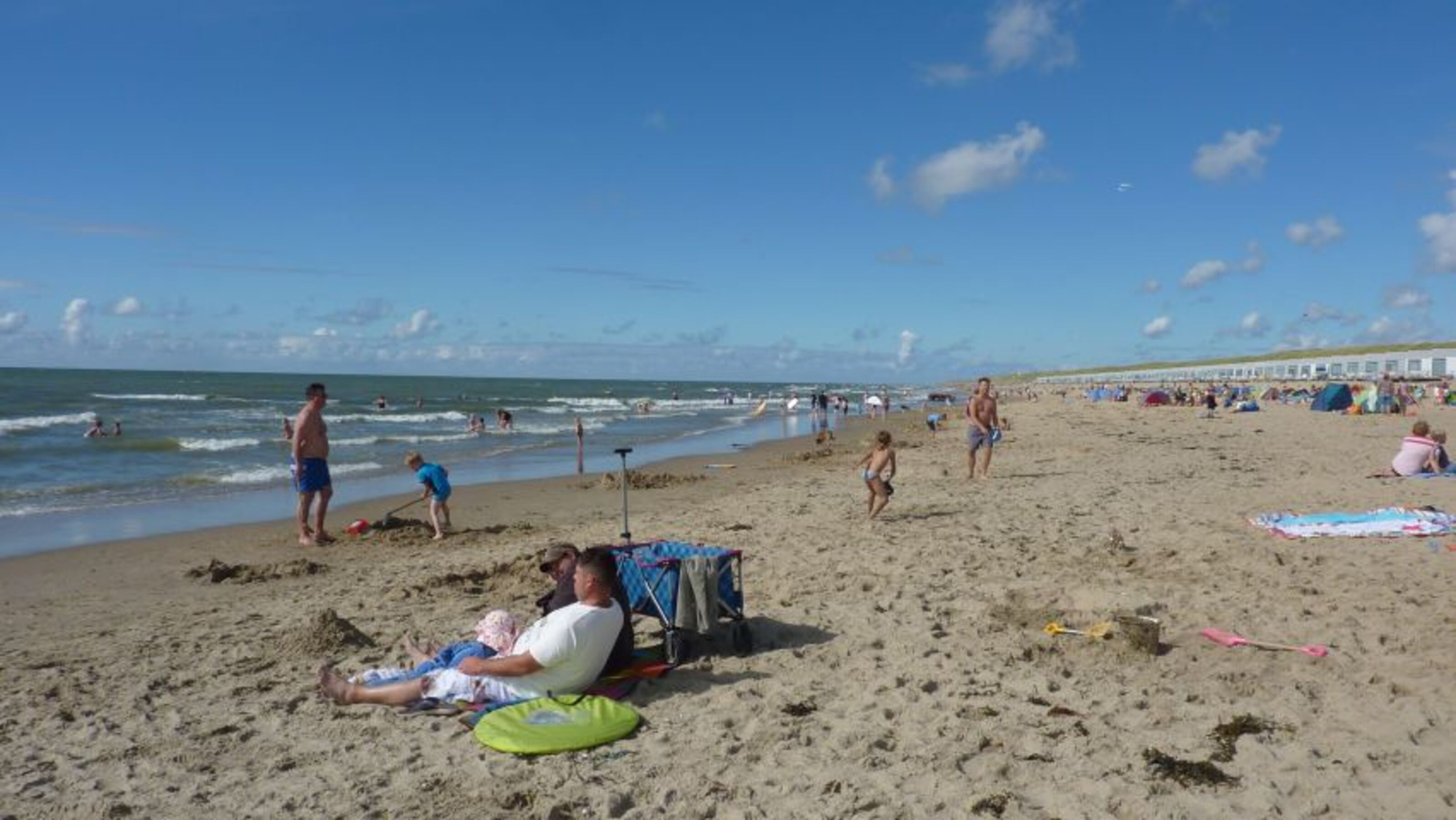 Mit Ihr Hund am Strand