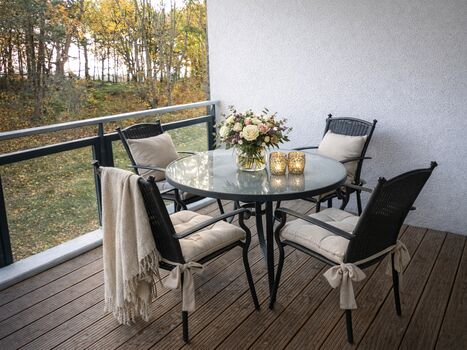 Überdachte Terrasse zur Meerseite