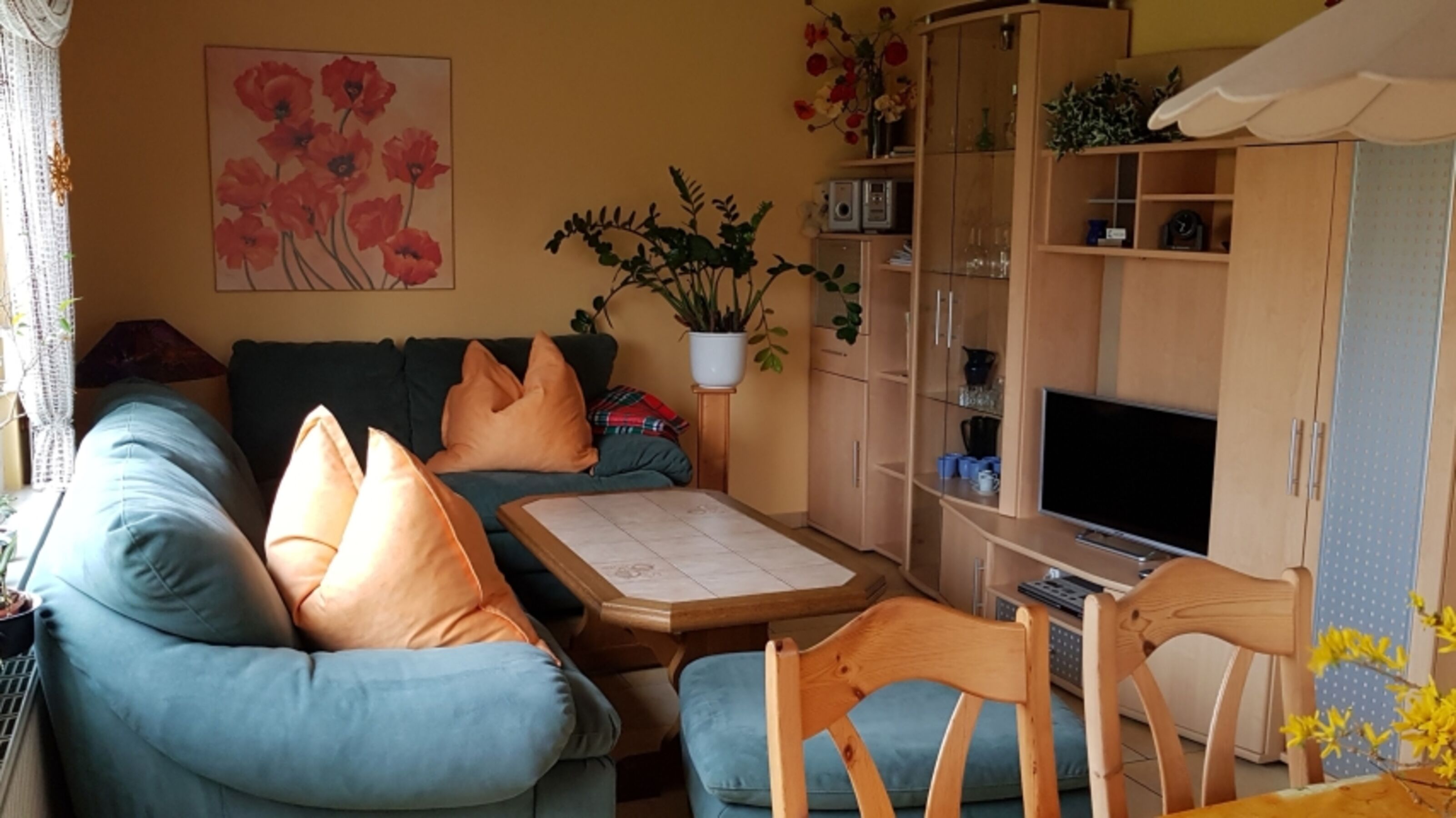Wohnzimmer mit Sicht auf Entertainment
