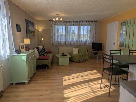 große Fenster mit Blick ins Grüne