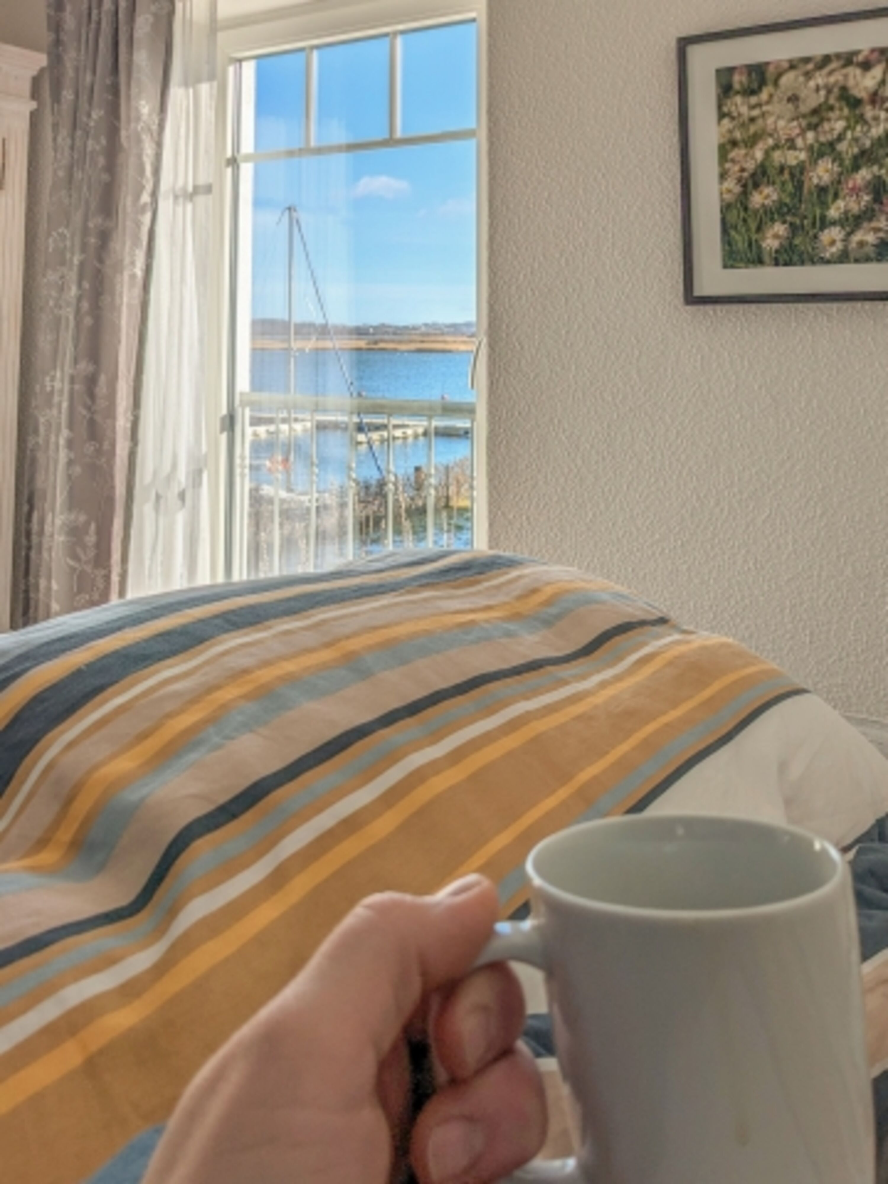 Schlafzimmer 3 mit Blick auf den Hafen