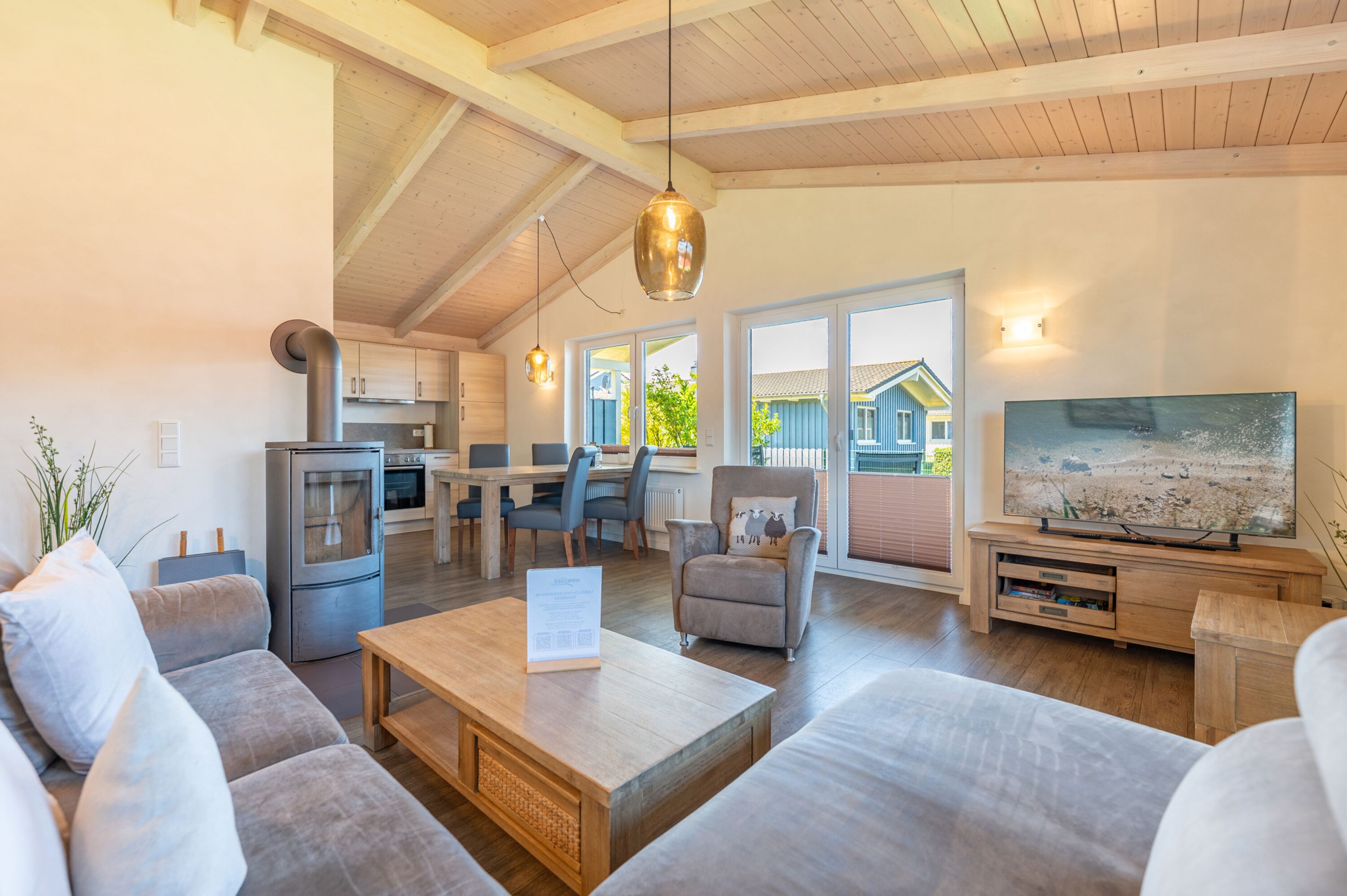 Ferienhaus Süderoog - offener Wohnbereich