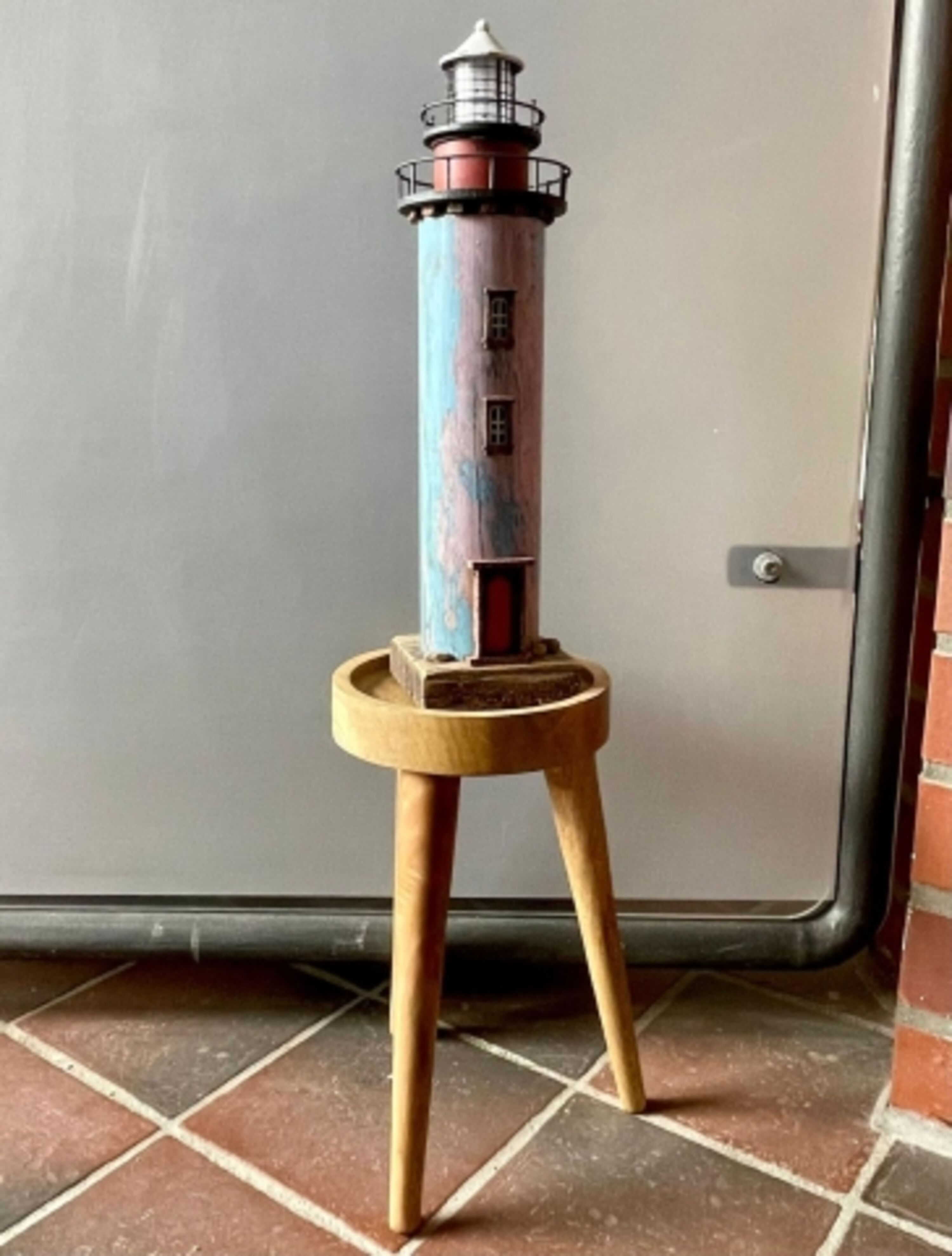 Deko Balkon Leuchtturm mit Batteriebeleuchtung - Timer