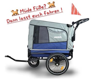 Hundewagen bis 40 kg für Fahrrad und zum Schieben