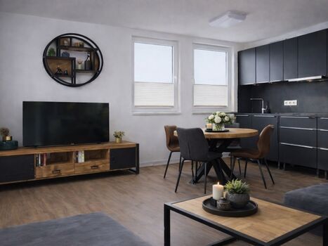 Wohnbereich Fewo Möwe Sellin