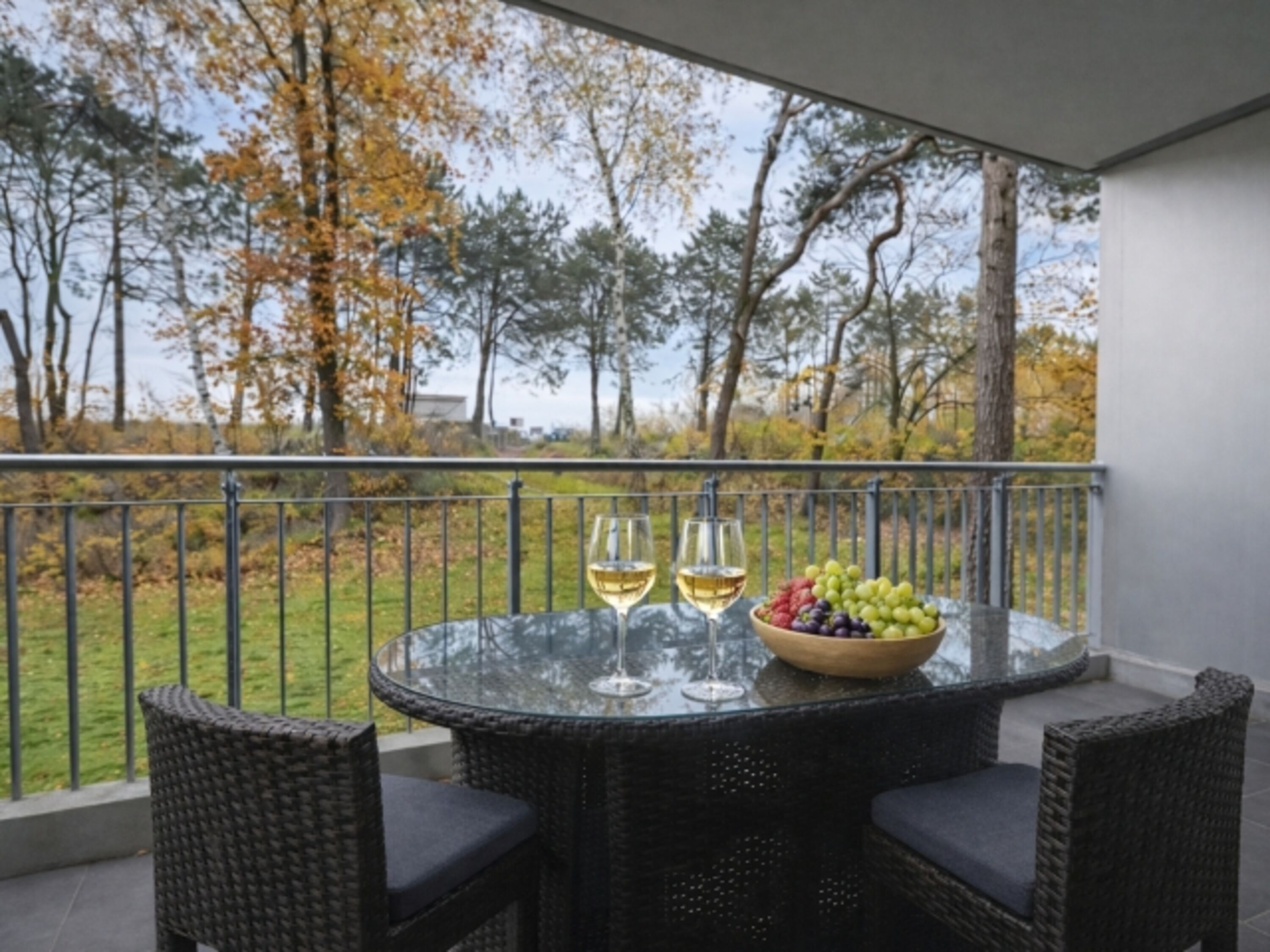 Überdachter Balkon zur Meerseite