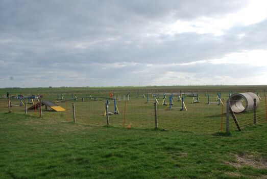 Agility PLatz und eingezäunte Freilauffläche am Hundestrand