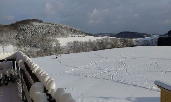 Blick von der Terrasse im Winter