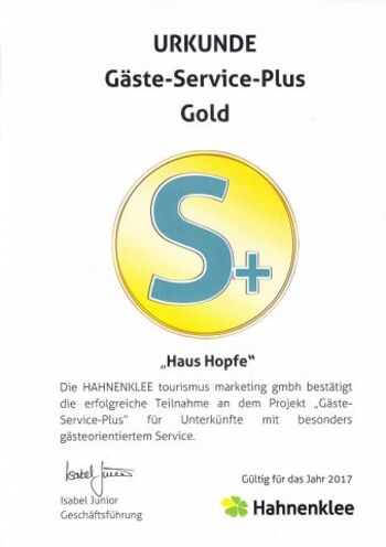 Goldmedaille für hervorragenden Service