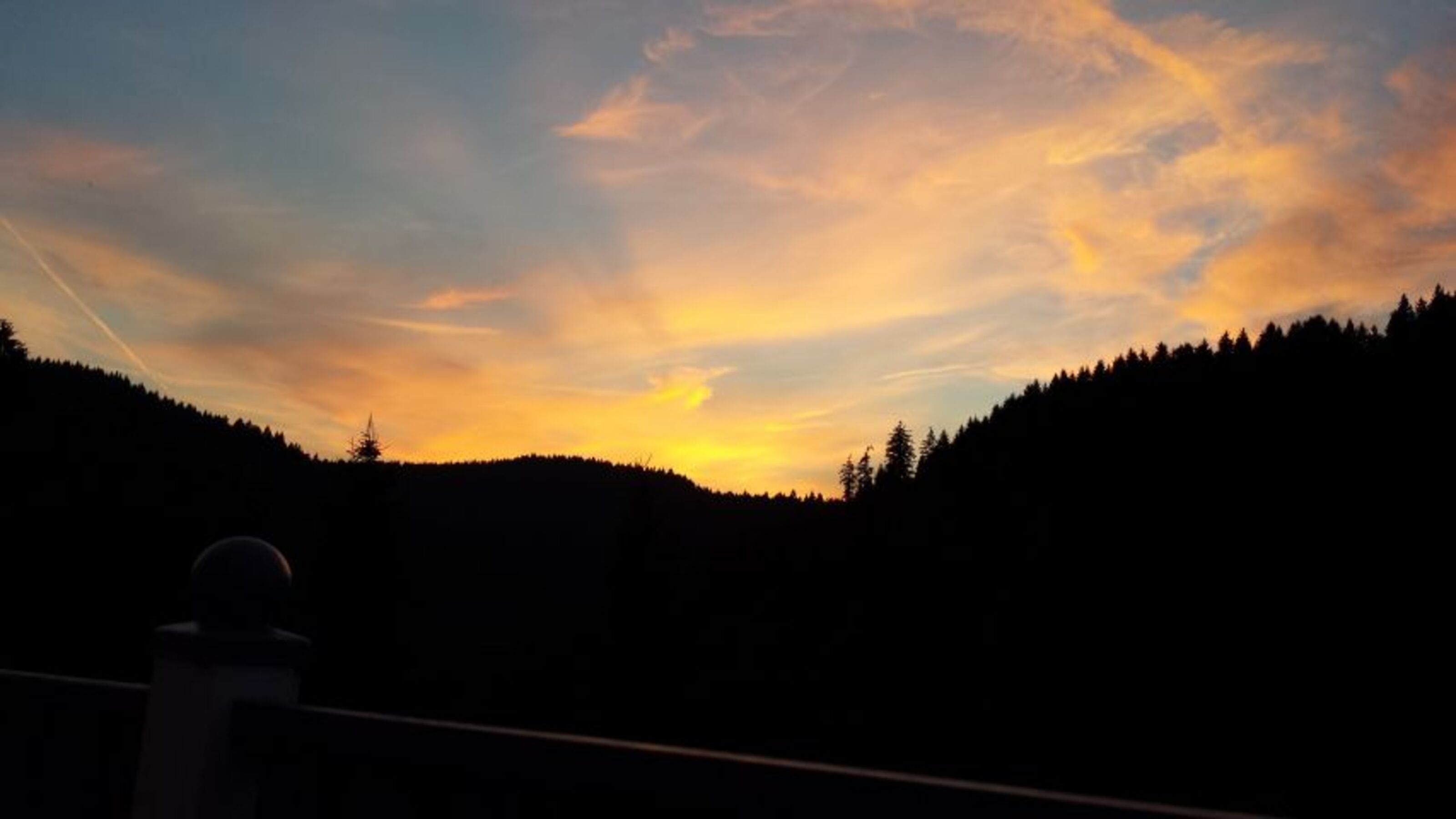 Blick vom Balkon, Sonnenuntergang