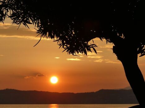 Der Sonnenuntergang am See....