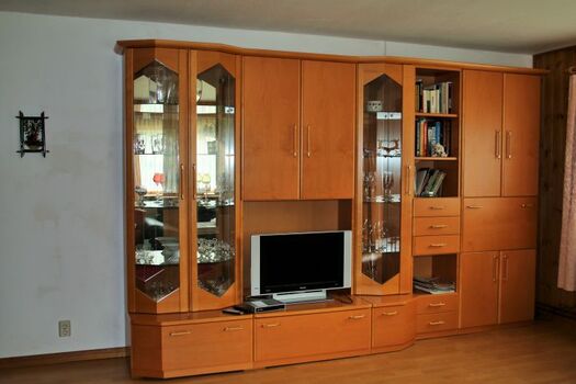 Schrankwand im Wohnzimmer mit Fernseher