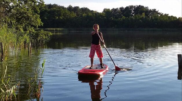 Neues ausprobieren, SUP- Verleih bei Tante Polly