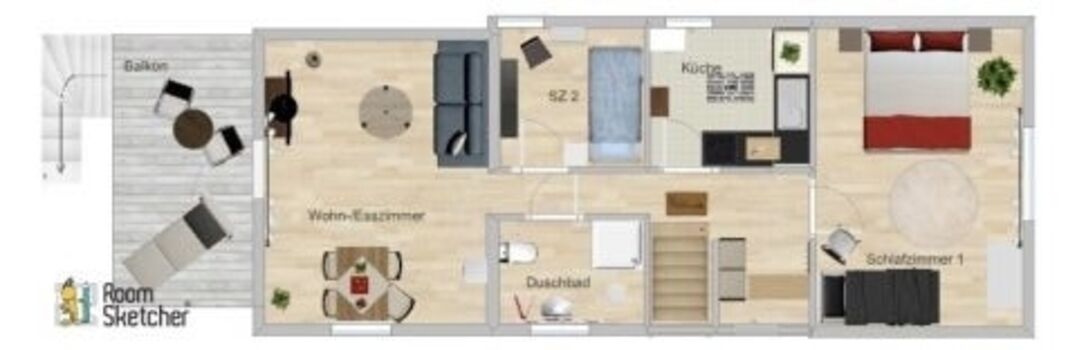 Grundriss der Ferienwohnung 