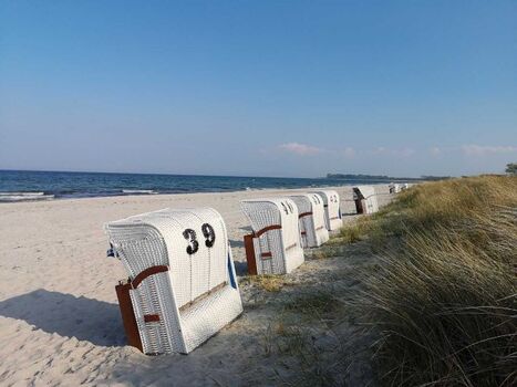 Strandkörbe warten auf ihren Einsatz... Strand in Hasselberg