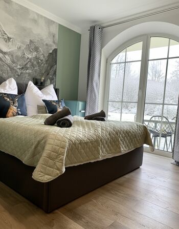 Vom Bett aus den Schnee rieseln zugucken und die Natur genießen