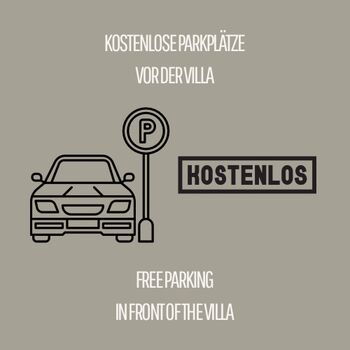 Kostenlos Parken direkt vor dem Haus