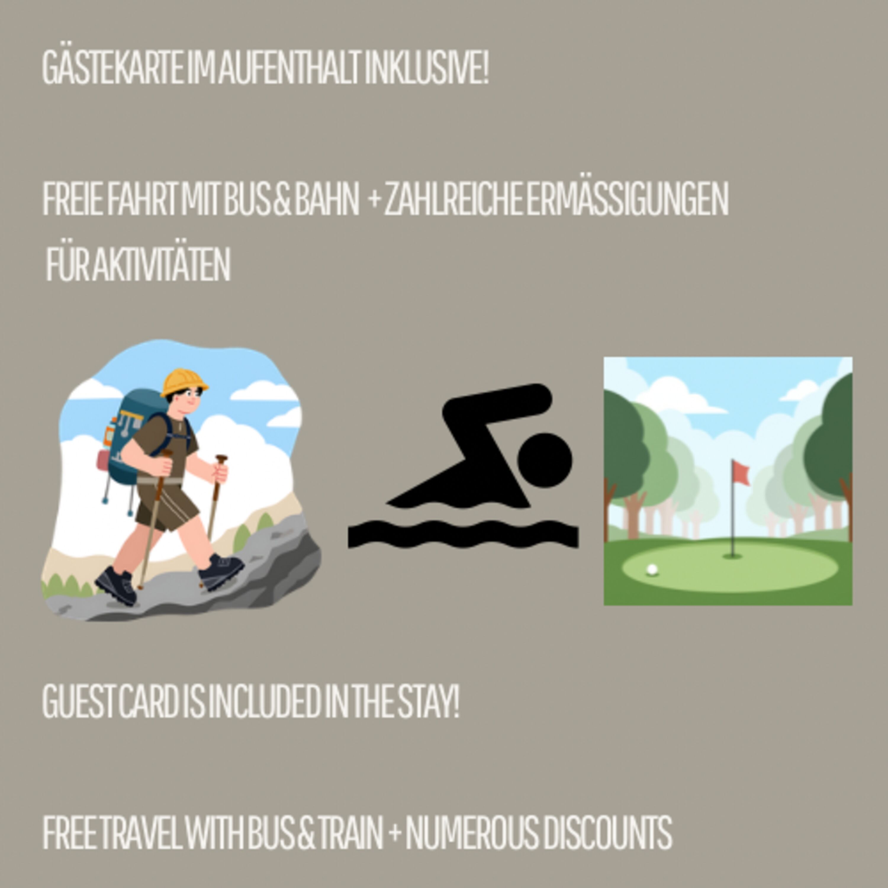 Gästekarte inklusive mit zahlreichen Ermäßigungen