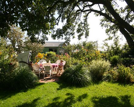 Strandkorb unter dem alten Birnenbaum