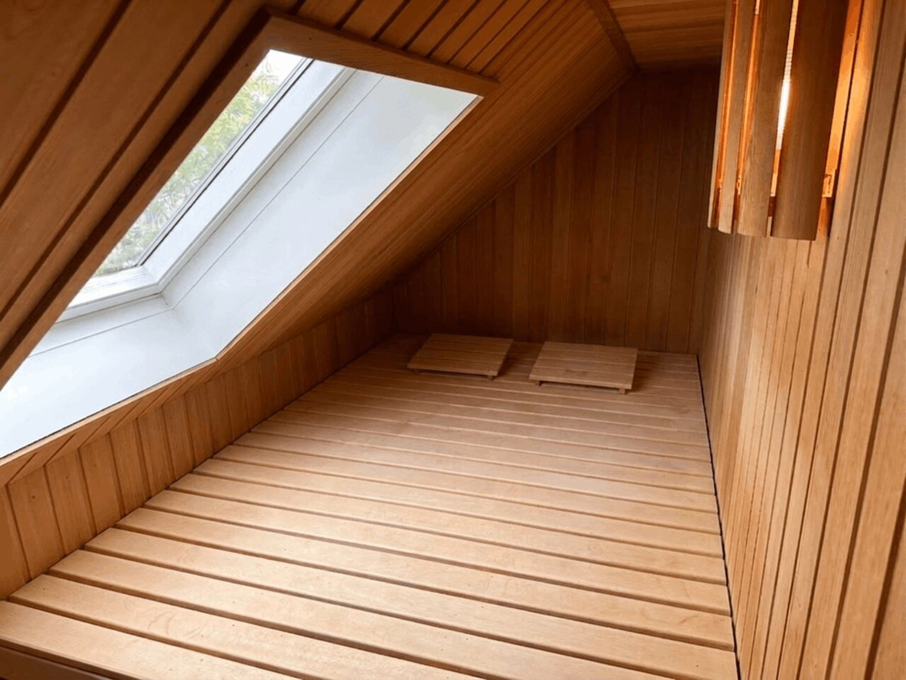 Ferienhaus Villa Relax Ooghduyne mit großer Sauna mit Liegeflaeche und Ausblick