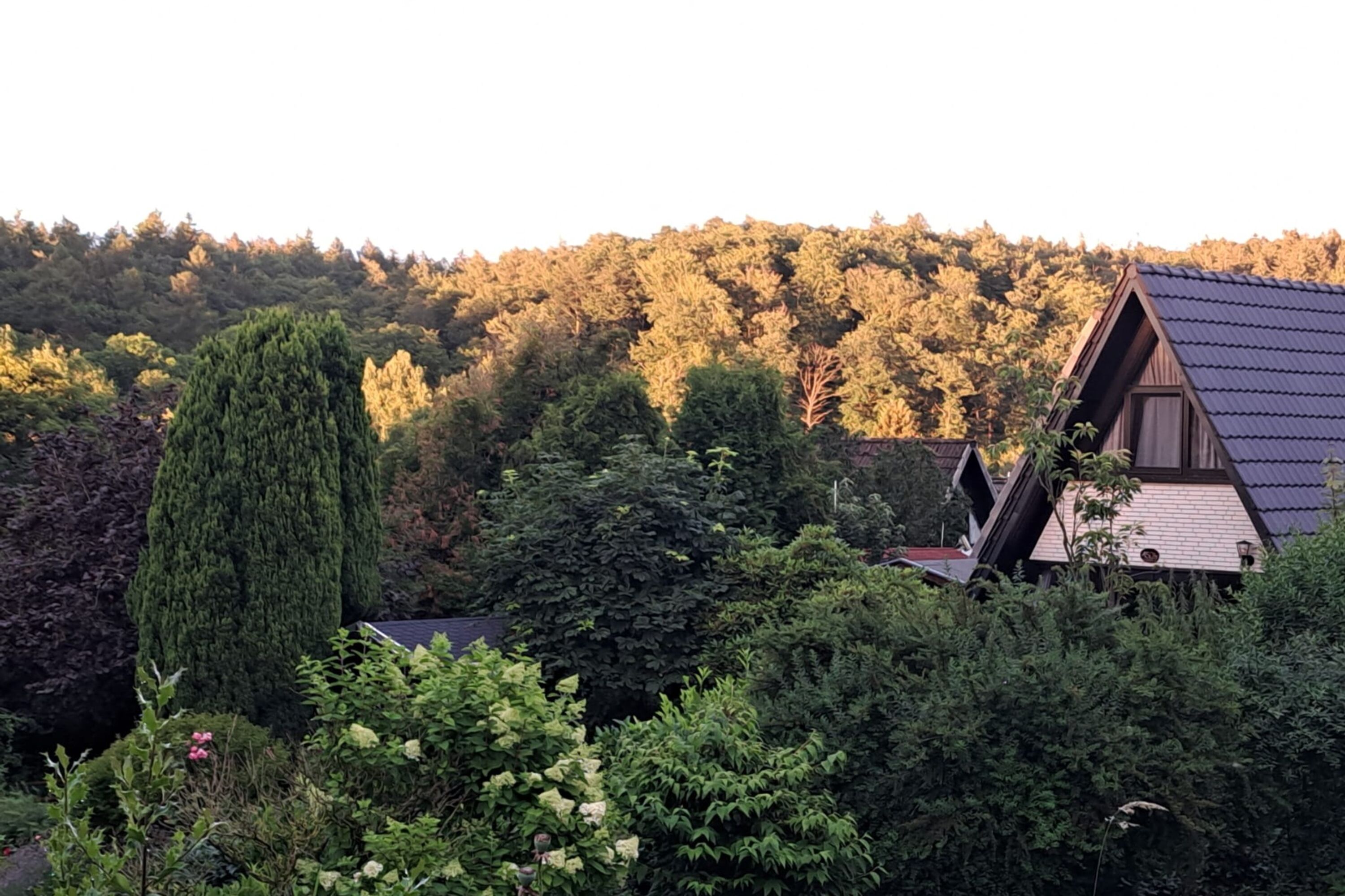 Blick auf Haus Rosengarten 2 in der Abenddämmerung