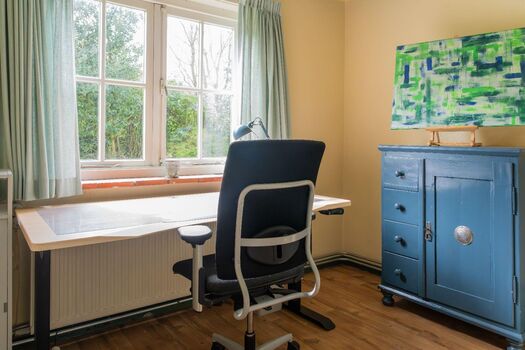 Das Arbeitszimmer mit Schreibtisch