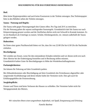 Hausordnung