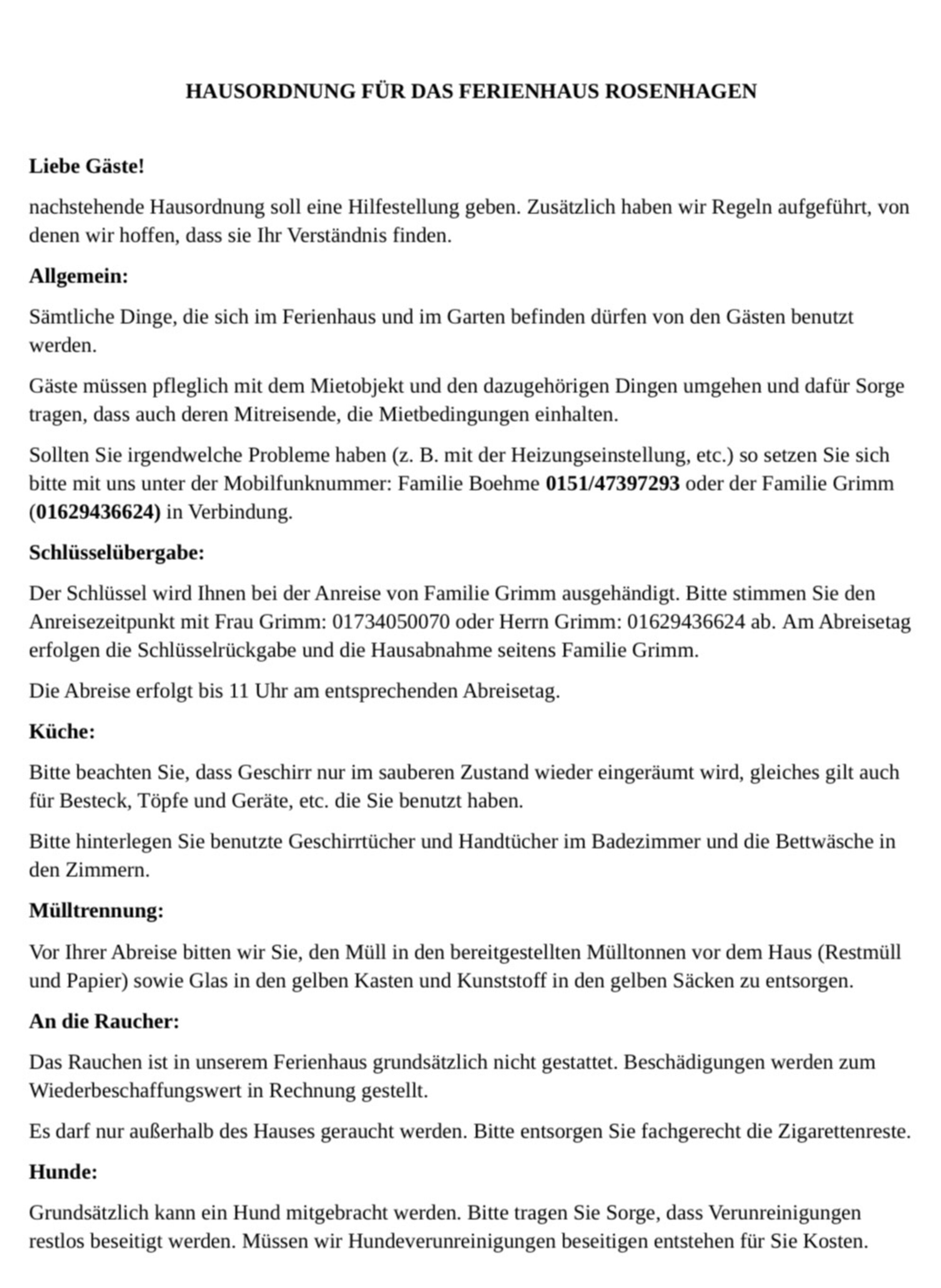 Hausordnung