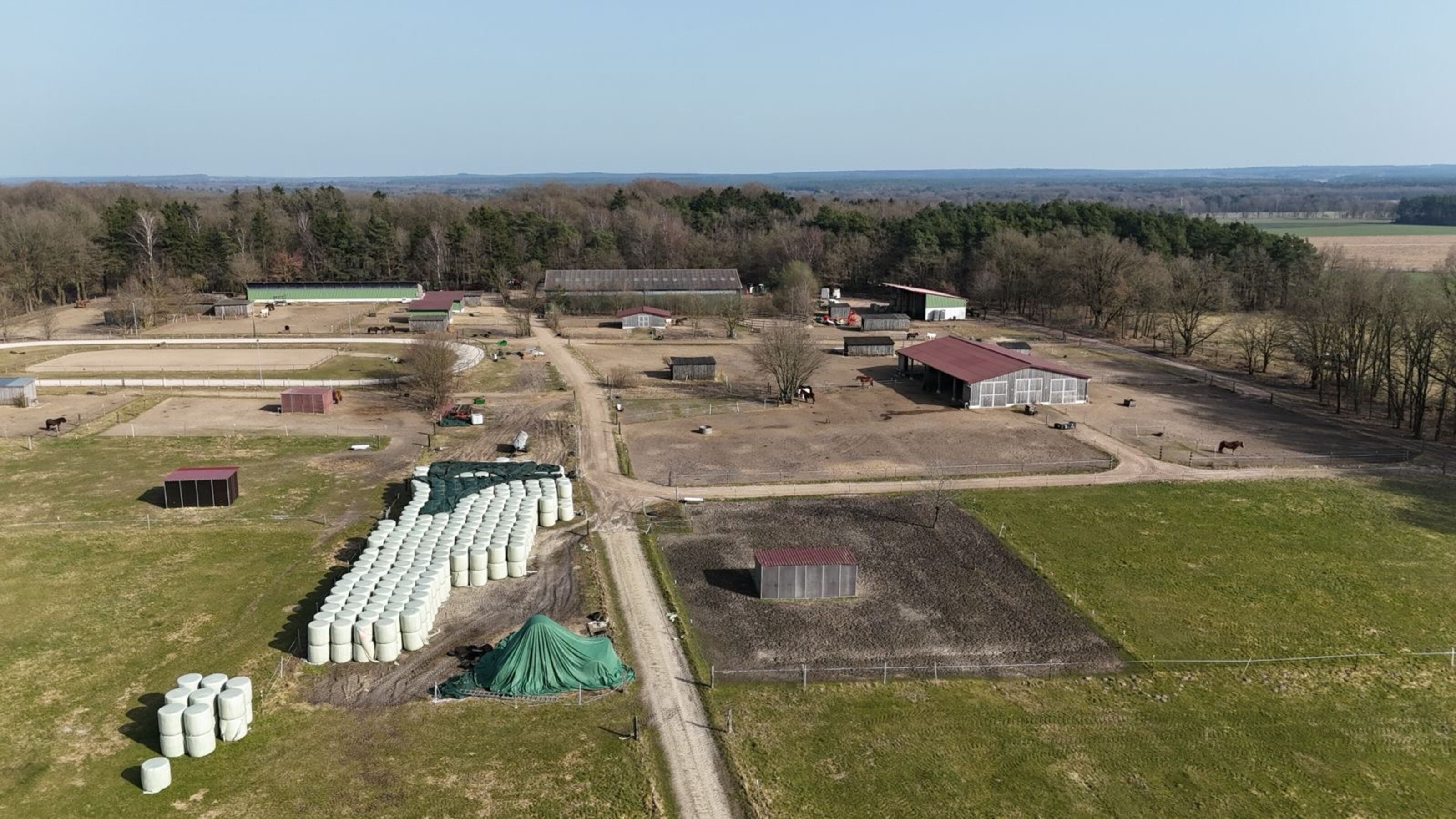 Hofanlage im Frühjahr Betriebsfläche.