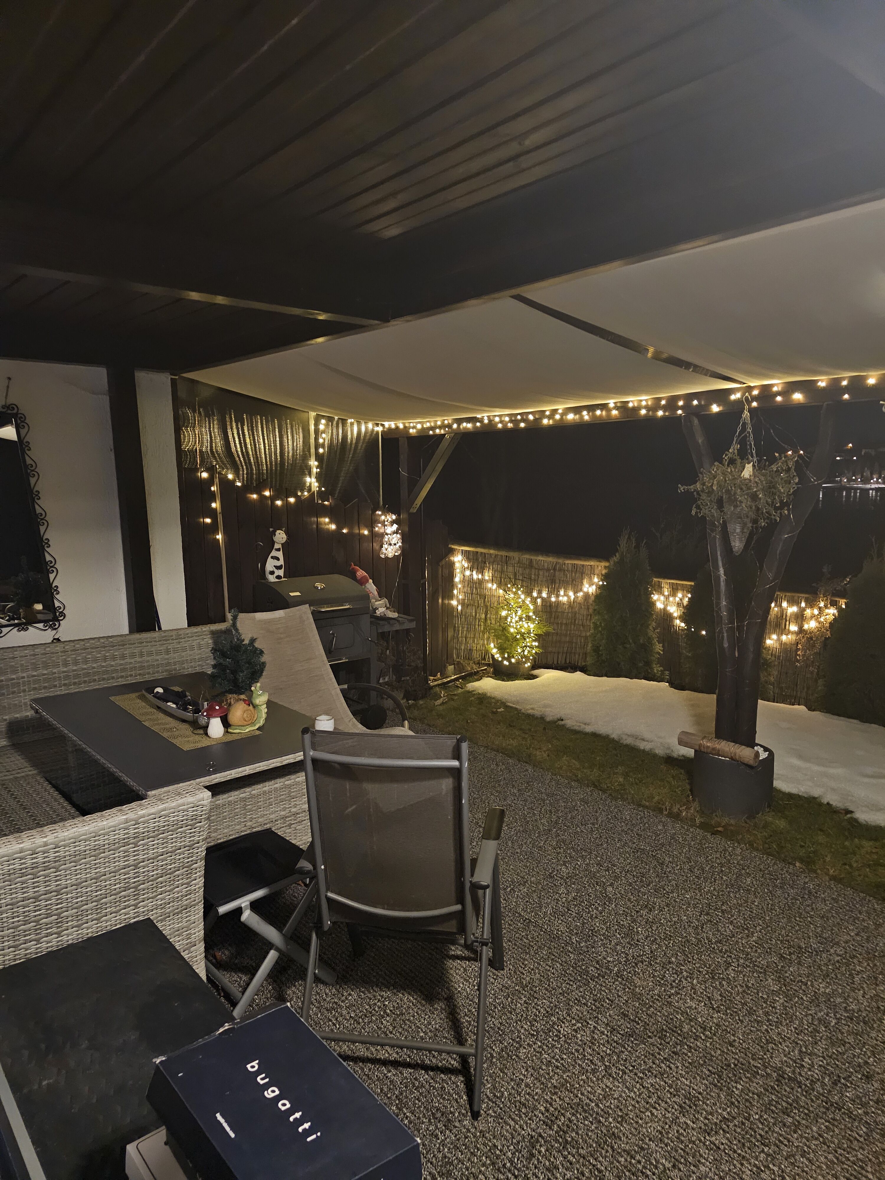 unsere Terrase im Winter