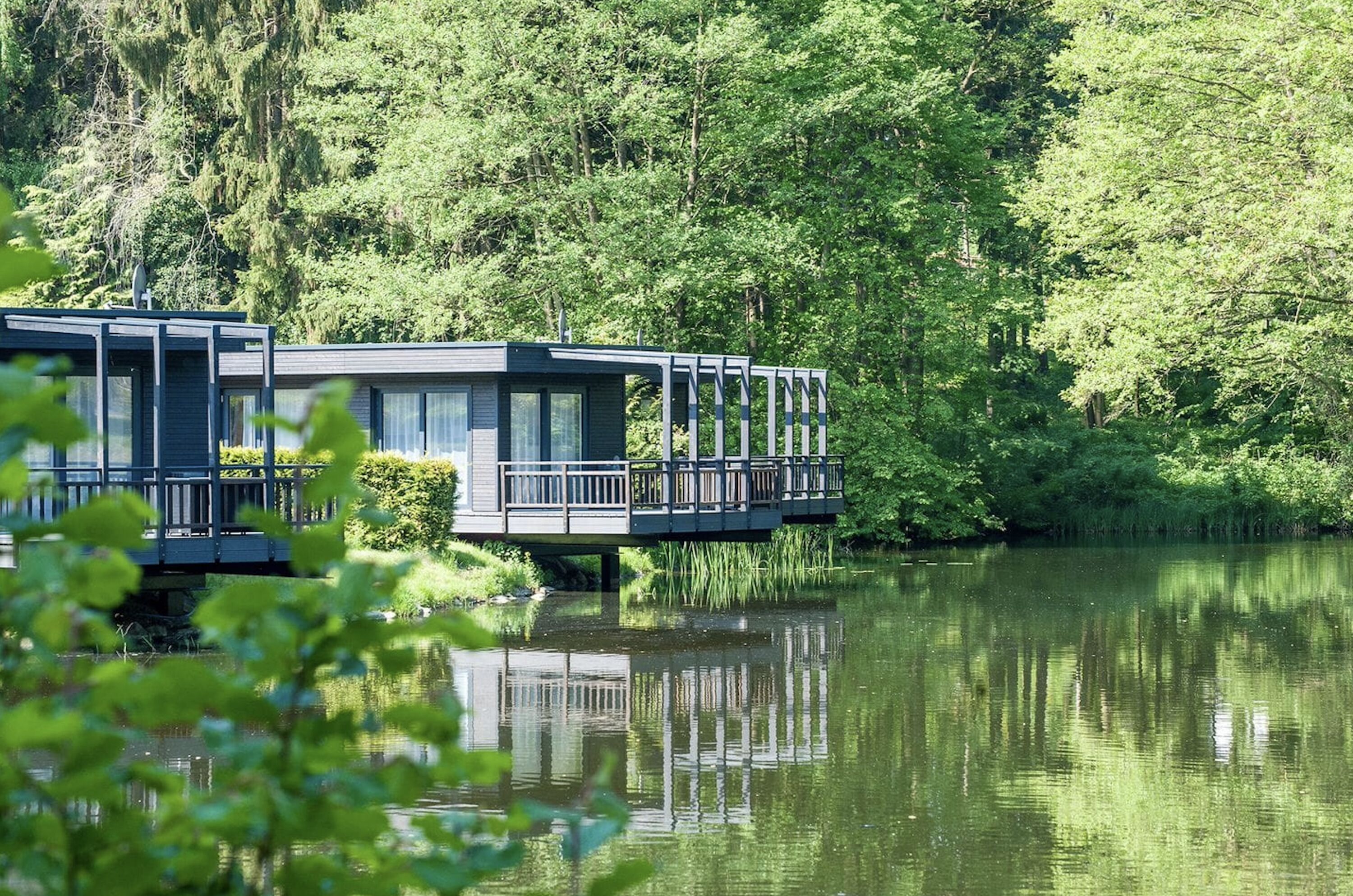 Blick auf die Ferienhäuser